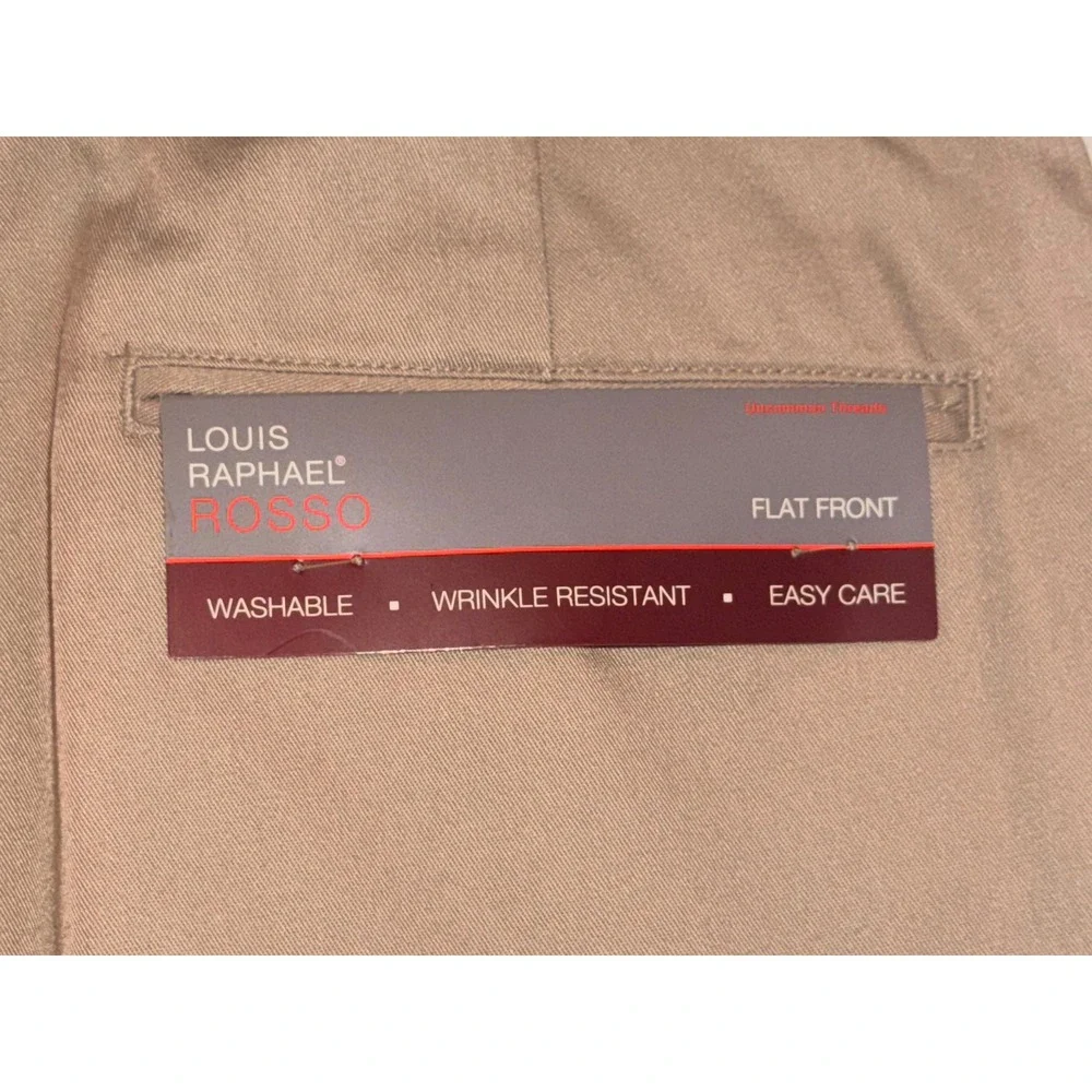 Louis Raphael Rosso Mens 36X29 Tan Classic Fit Flat Front Dress‎ Pants NWT
